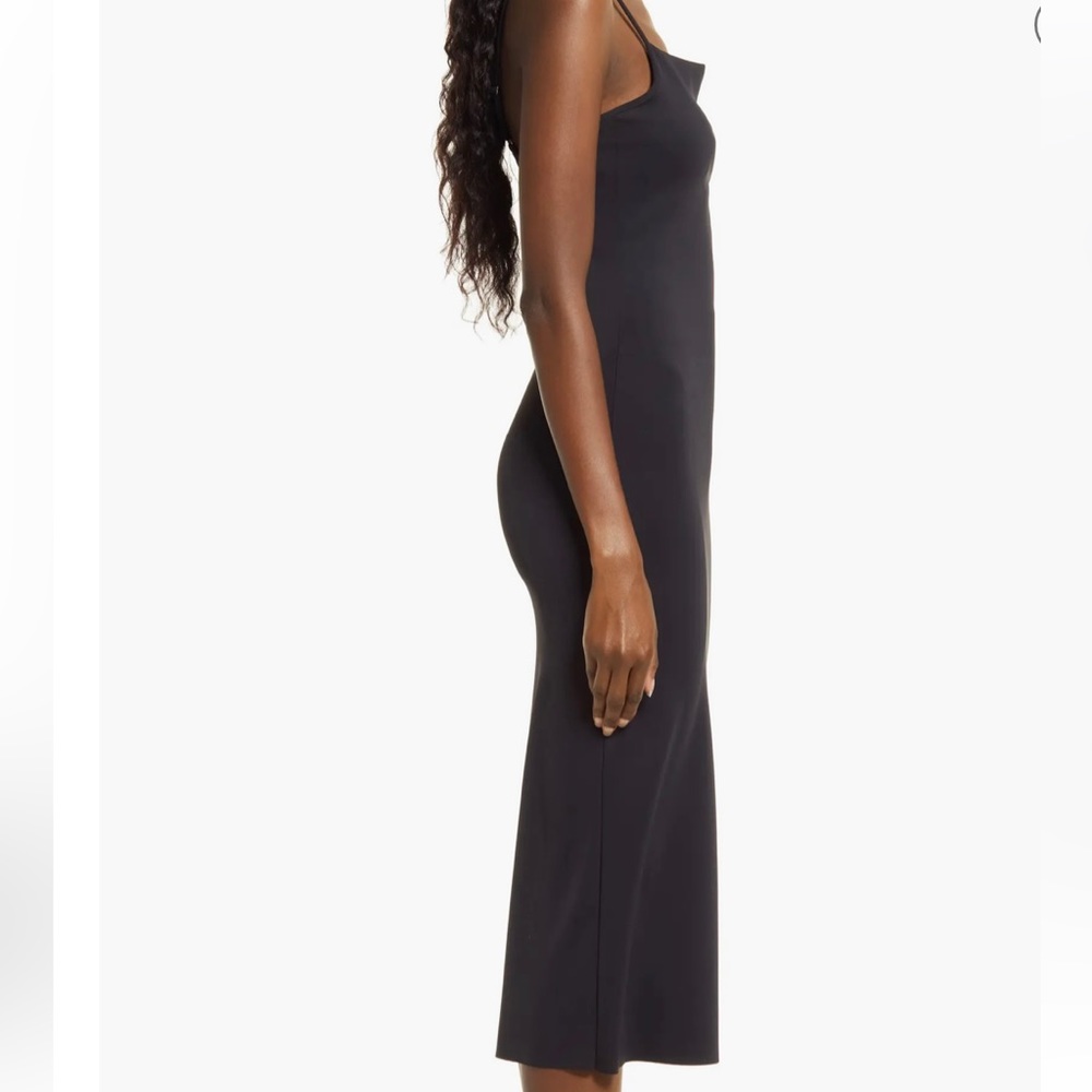 Good American Scuba Spaghetti Midi Dress Size 1 Black GDK001 - Picture 2 of 9